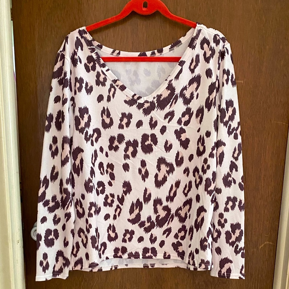 Pink leopard pj set